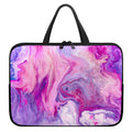Purple Liquid Marble Print Laptop Sleeve With Handle