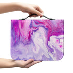 Purple Liquid Marble Print Leather Bible Cover