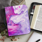 Purple Liquid Marble Print Leather Bible Cover