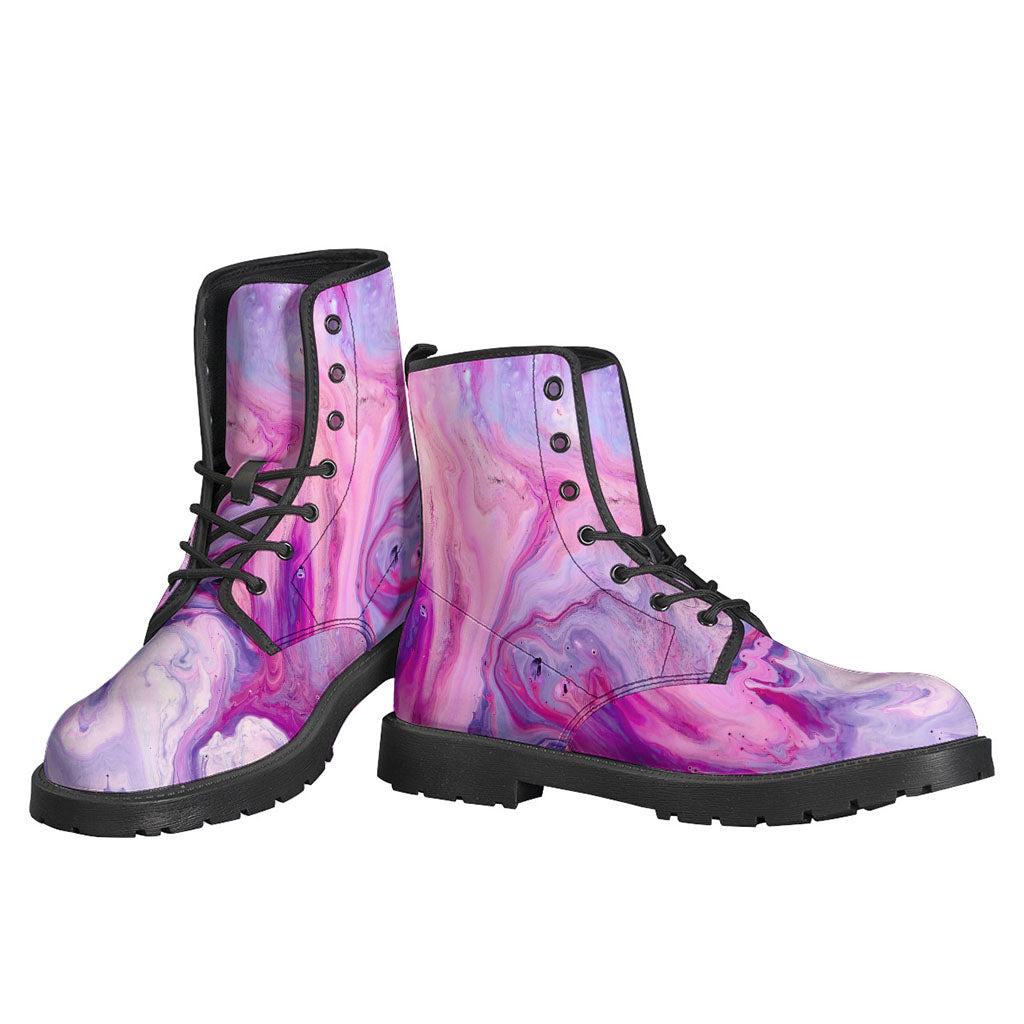 Purple Liquid Marble Print Backpack