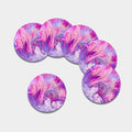 Purple Liquid Marble Print Leather Coaster Set