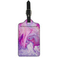 Purple Liquid Marble Print Luggage Tag