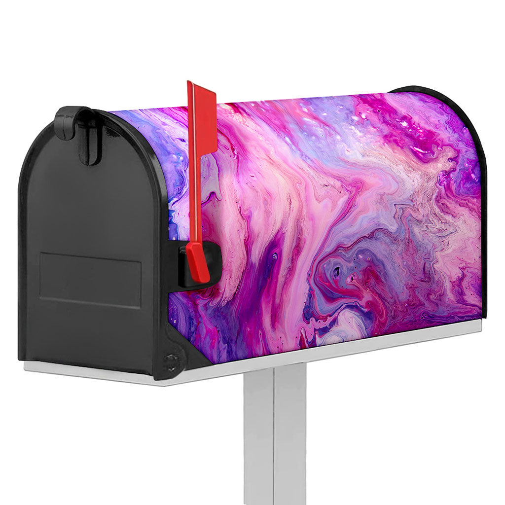 Purple Liquid Marble Print Mailbox Cover