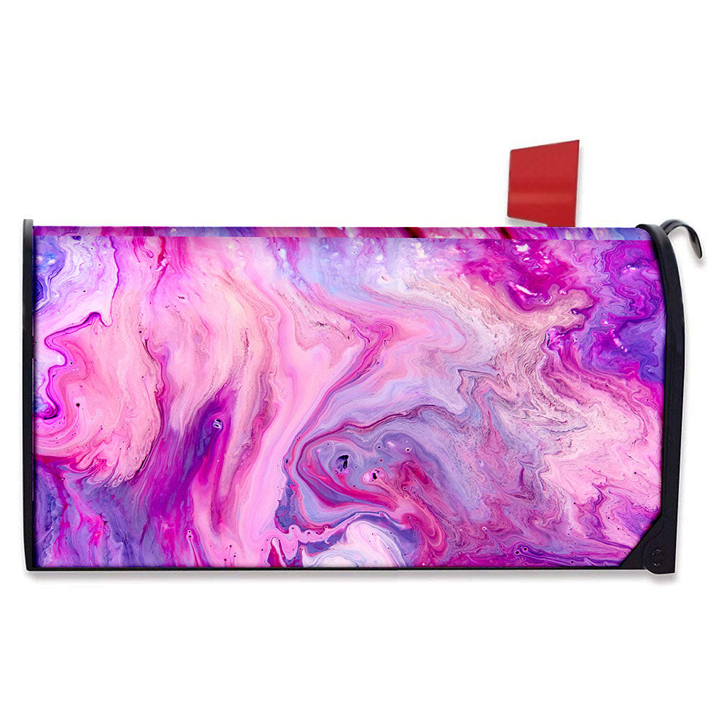 Purple Liquid Marble Print Mailbox Cover
