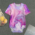 Purple Liquid Marble Print Men's Bodysuit