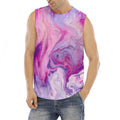 Purple Liquid Marble Print Men's Fitness Tank Top