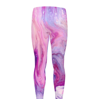 Purple Liquid Marble Print Men's leggings