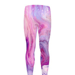 Purple Liquid Marble Print Men's leggings