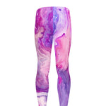 Purple Liquid Marble Print Men's leggings