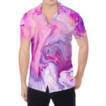 Purple Liquid Marble Print Men's Shirt