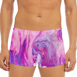Purple Liquid Marble Print Men's Short Boxer Briefs