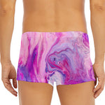 Purple Liquid Marble Print Men's Short Boxer Briefs