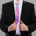 Purple Liquid Marble Print Necktie