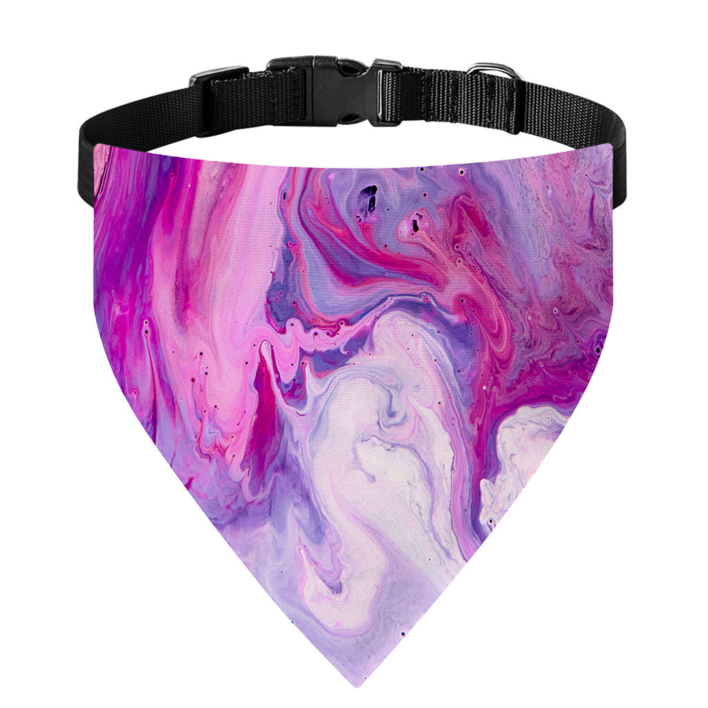 Purple Liquid Marble Print Over The Collar Dog Bandana
