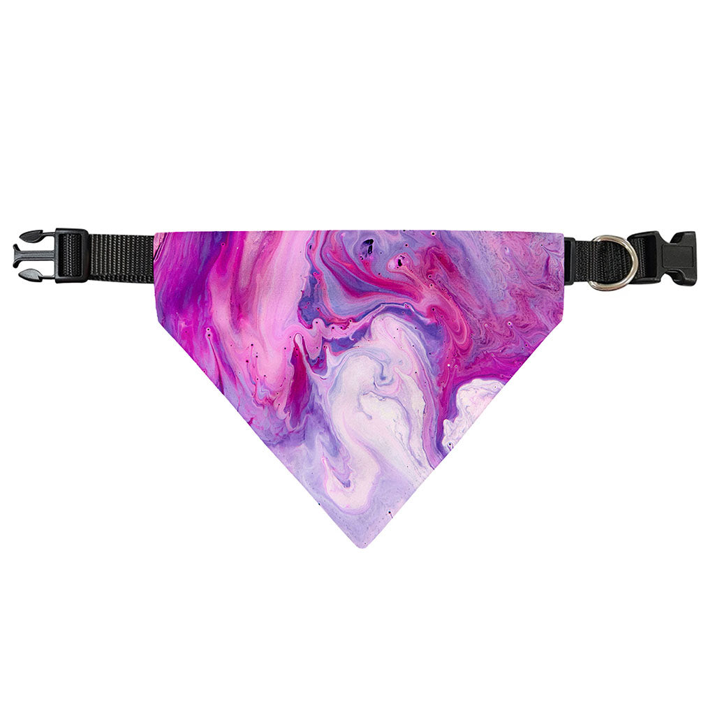 Purple Liquid Marble Print Over The Collar Dog Bandana