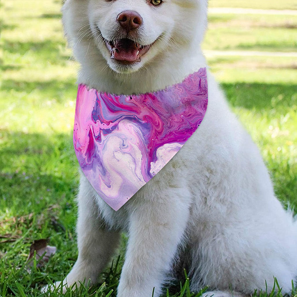 Purple Liquid Marble Print Over The Collar Dog Bandana