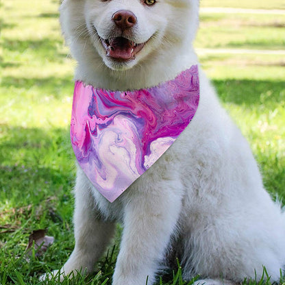 Purple Liquid Marble Print Over The Collar Dog Bandana