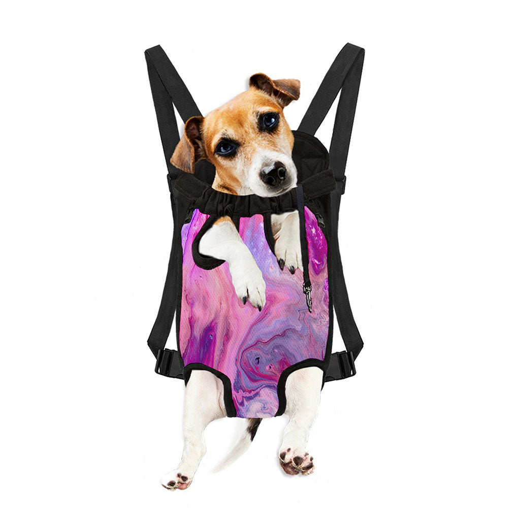 Purple Liquid Marble Print Pet Carrier Backpack