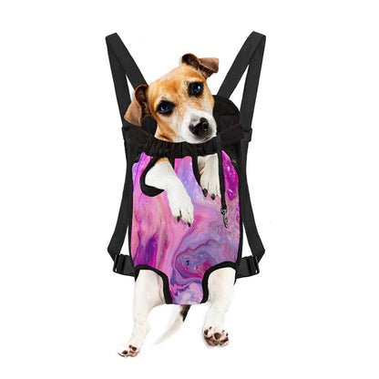 Purple Liquid Marble Print Pet Carrier Backpack