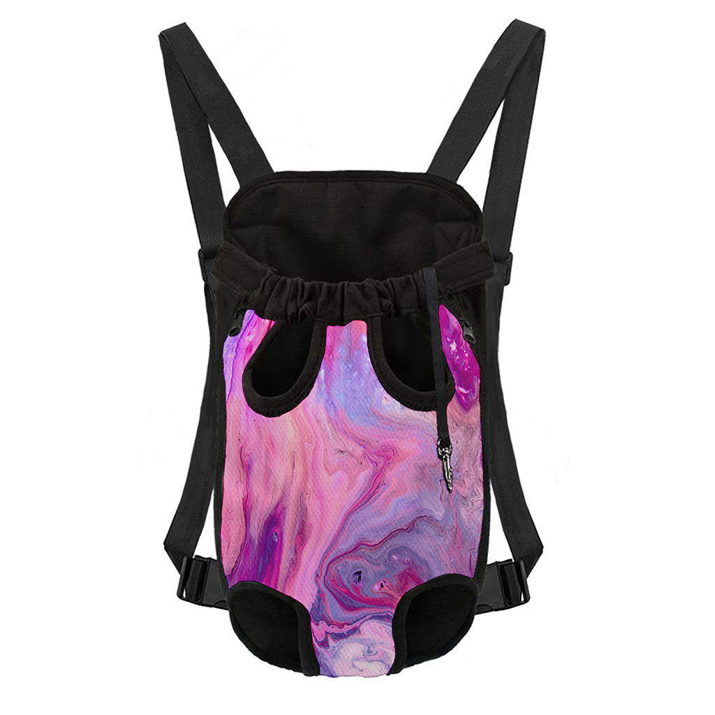 Purple Liquid Marble Print Pet Carrier Backpack