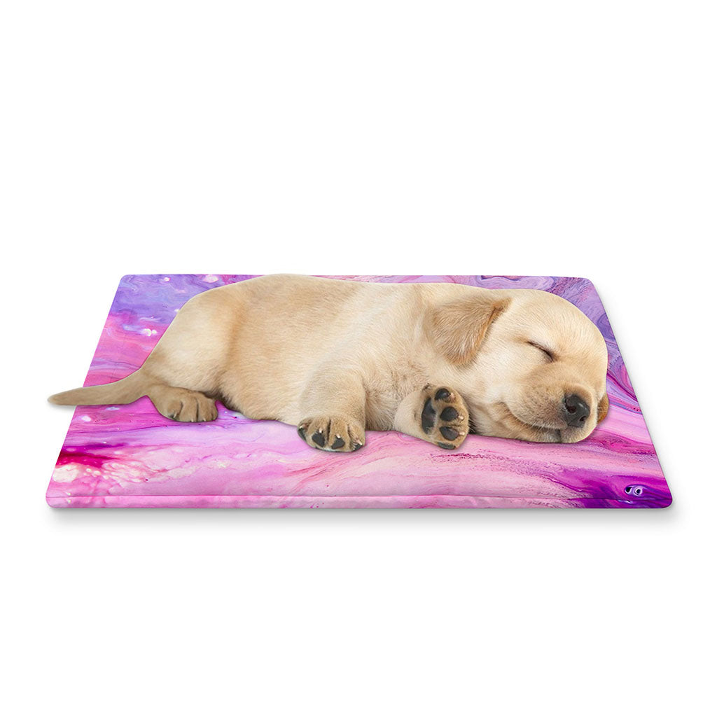 Purple Liquid Marble Print Pet Cooling Mat Cover