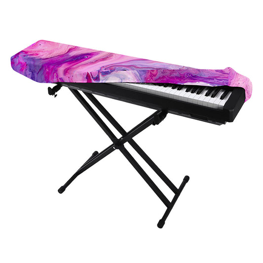 Purple Liquid Marble Print Piano Keyboard Cover