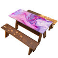 Purple Liquid Marble Print Picnic Table Cover