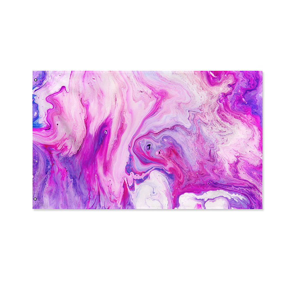Purple Liquid Marble Print Polyester Flag