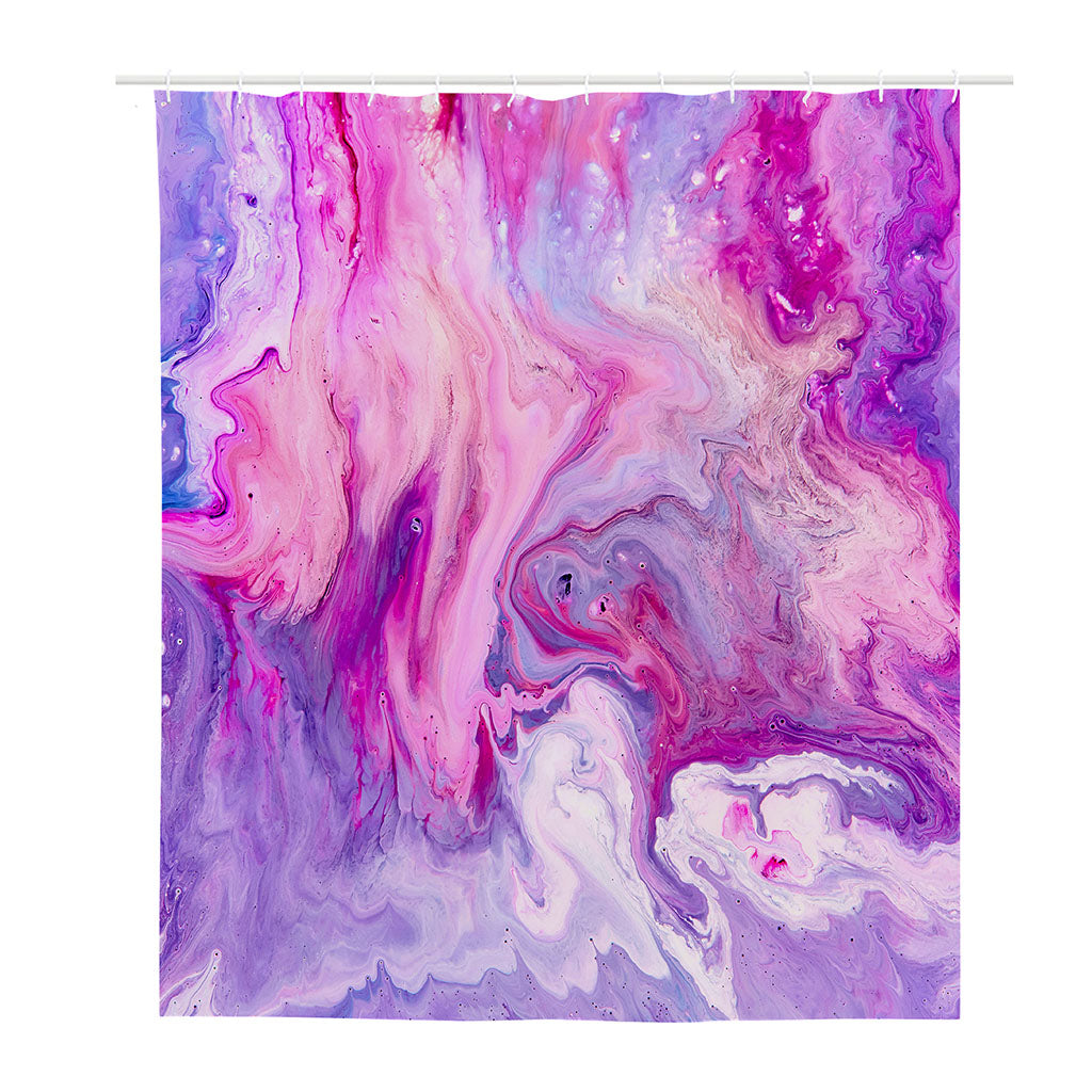 Purple Liquid Marble Print Polyester Shower Curtain