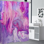 Purple Liquid Marble Print Premium Shower Curtain
