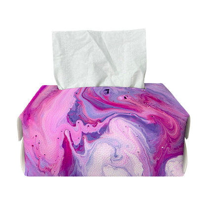 Purple Liquid Marble Print Rectangle Tissue Box Cover