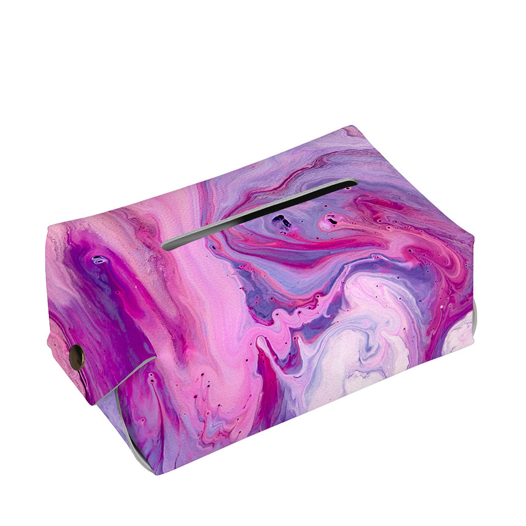 Purple Liquid Marble Print Rectangle Tissue Box Cover