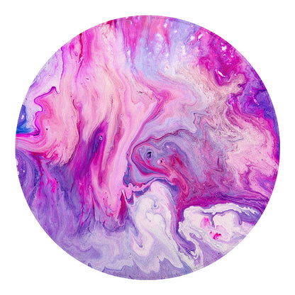 Purple Liquid Marble Print Round Blanket