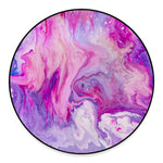 Purple Liquid Marble Print Round Floor Mat