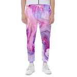 Purple Liquid Marble Print Scuba Joggers