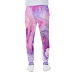 Purple Liquid Marble Print Scuba Joggers