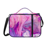 Purple Liquid Marble Print Shoulder Strap Bible Bag