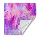 Purple Liquid Marble Print Silk Bandana