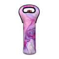Purple Liquid Marble Print Single Neoprene Wine Tote