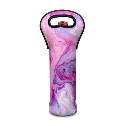 Purple Liquid Marble Print Single Neoprene Wine Tote