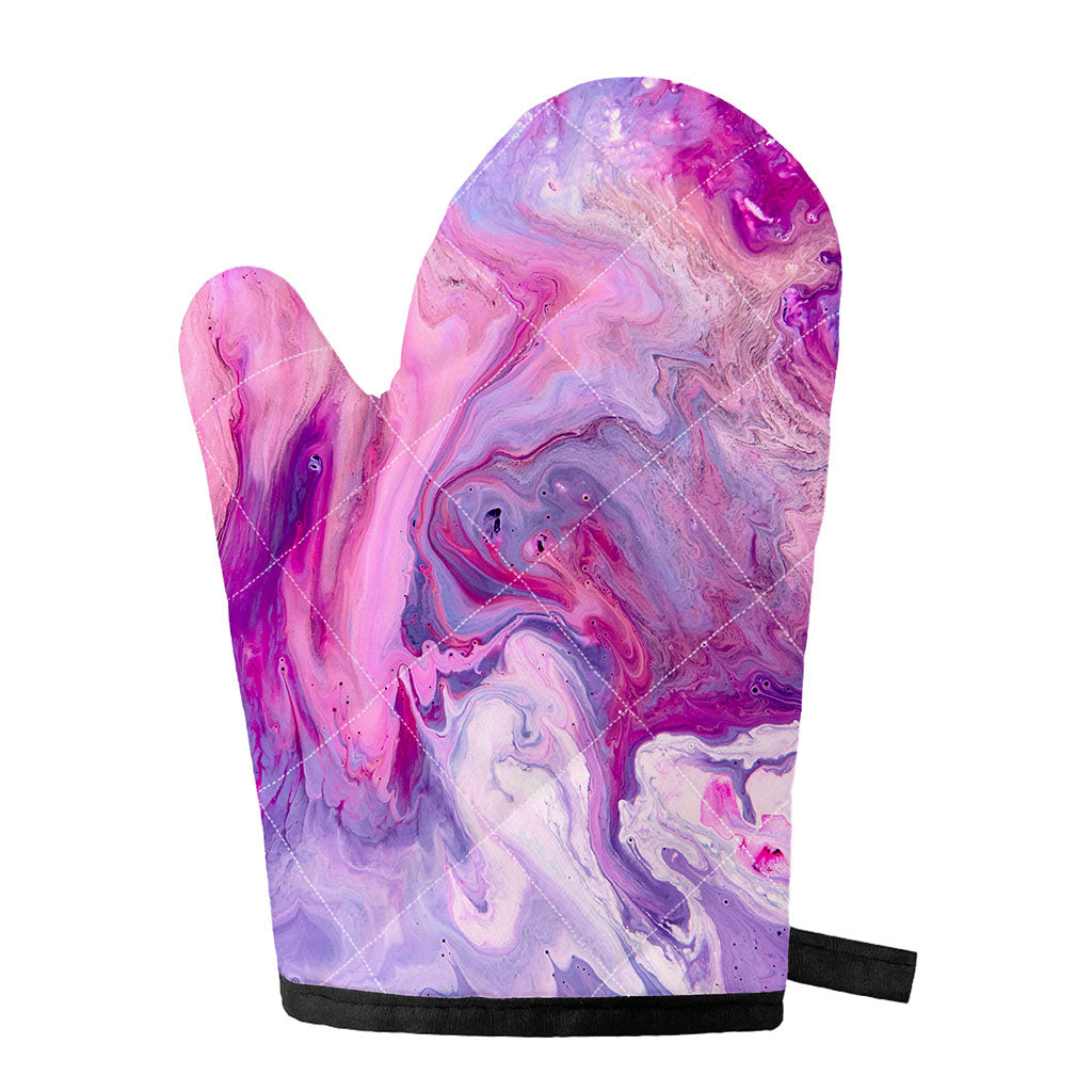 Purple Liquid Marble Print Single Oven Mitt