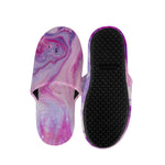 Purple Liquid Marble Print Slippers