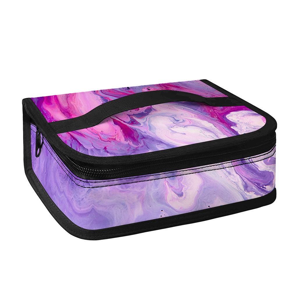 Purple Liquid Marble Print Small Lunch Bag