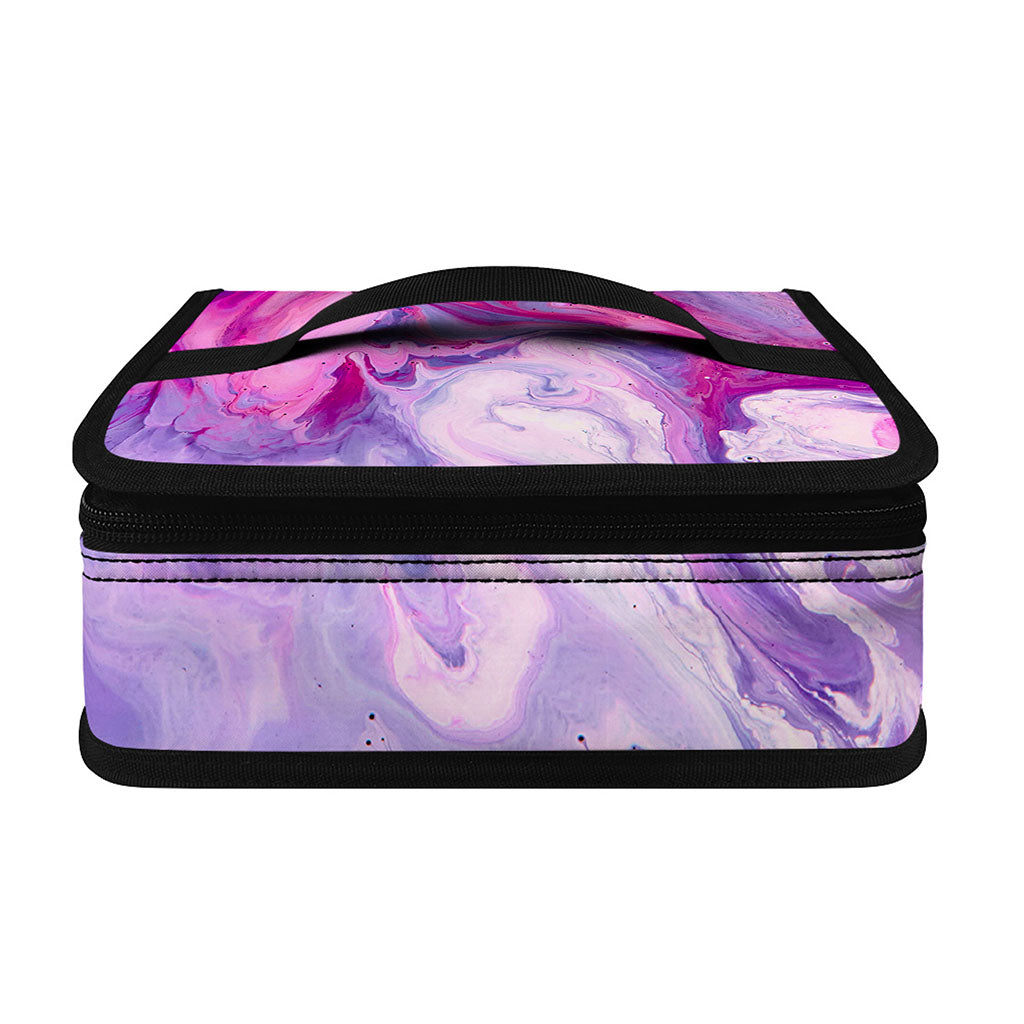 Purple Liquid Marble Print Small Lunch Bag