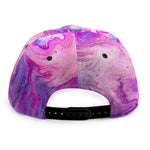 Purple Liquid Marble Print Snapback Cap
