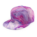 Purple Liquid Marble Print Snapback Cap