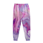 Purple Liquid Marble Print Sweatpants
