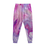 Purple Liquid Marble Print Sweatpants