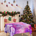Purple Liquid Marble Print Tablecloth