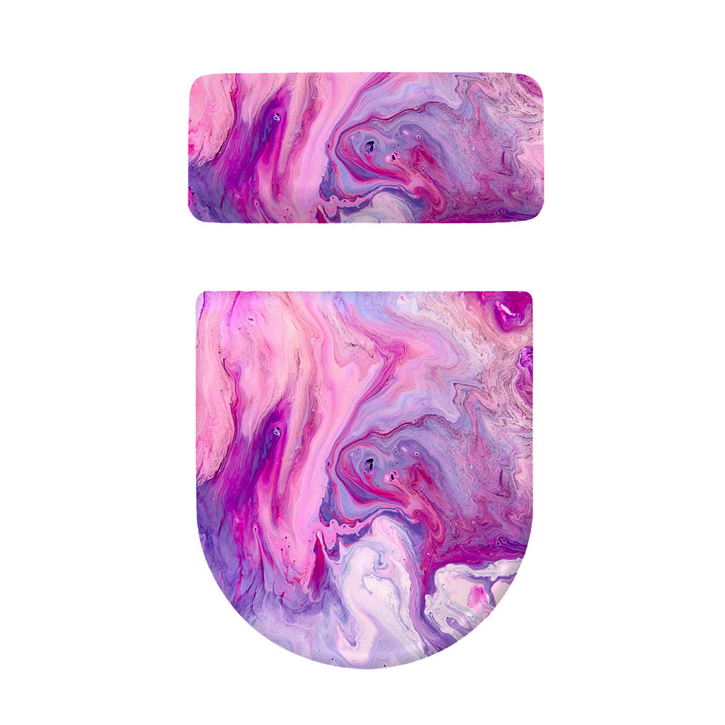 Purple Liquid Marble Print Toilet Lid And Tank Cover Set